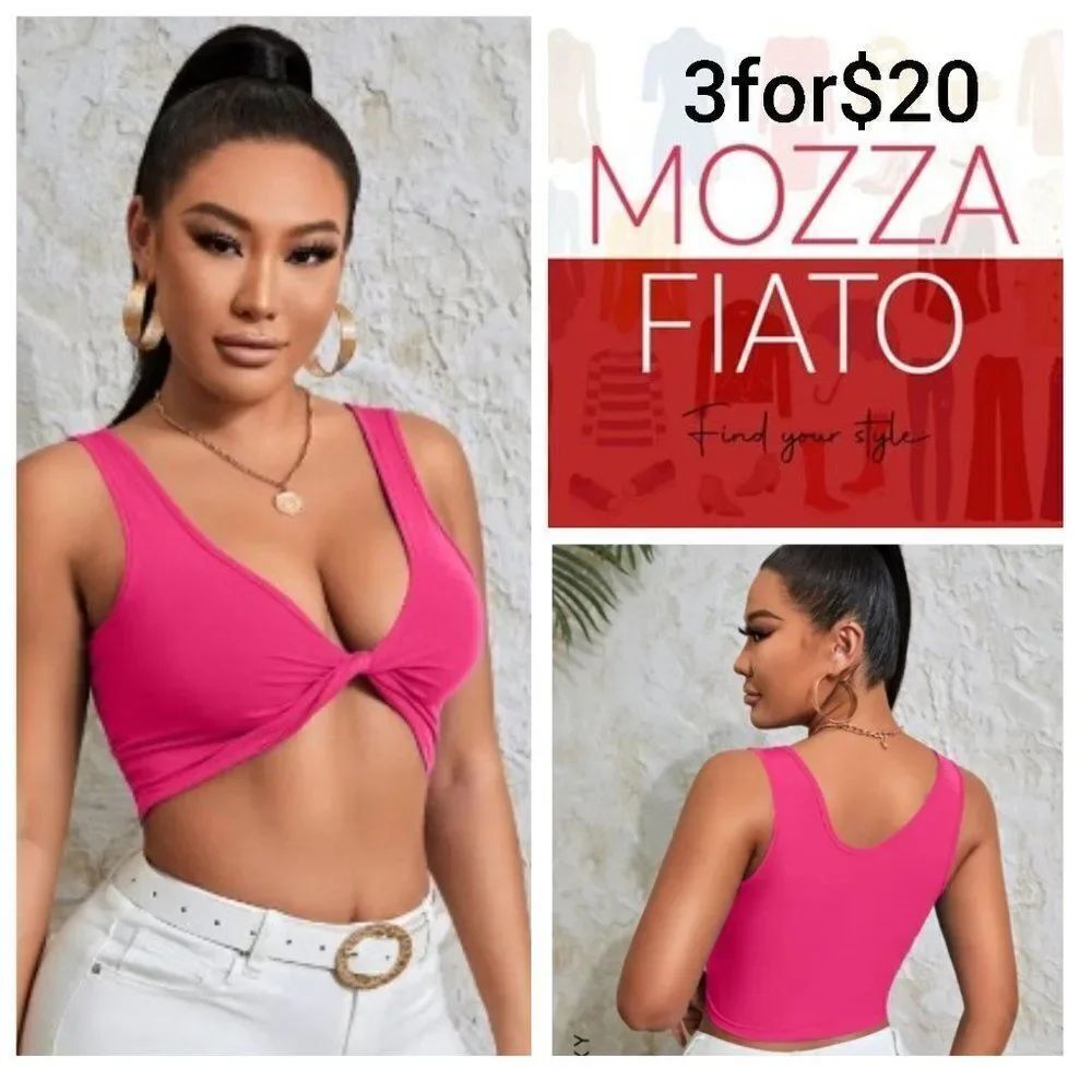 3for$20 NWT SHEIN SXY Twist Front Crop Tank Top